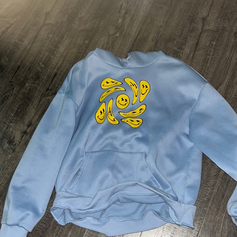 Blue smiley Hoodie